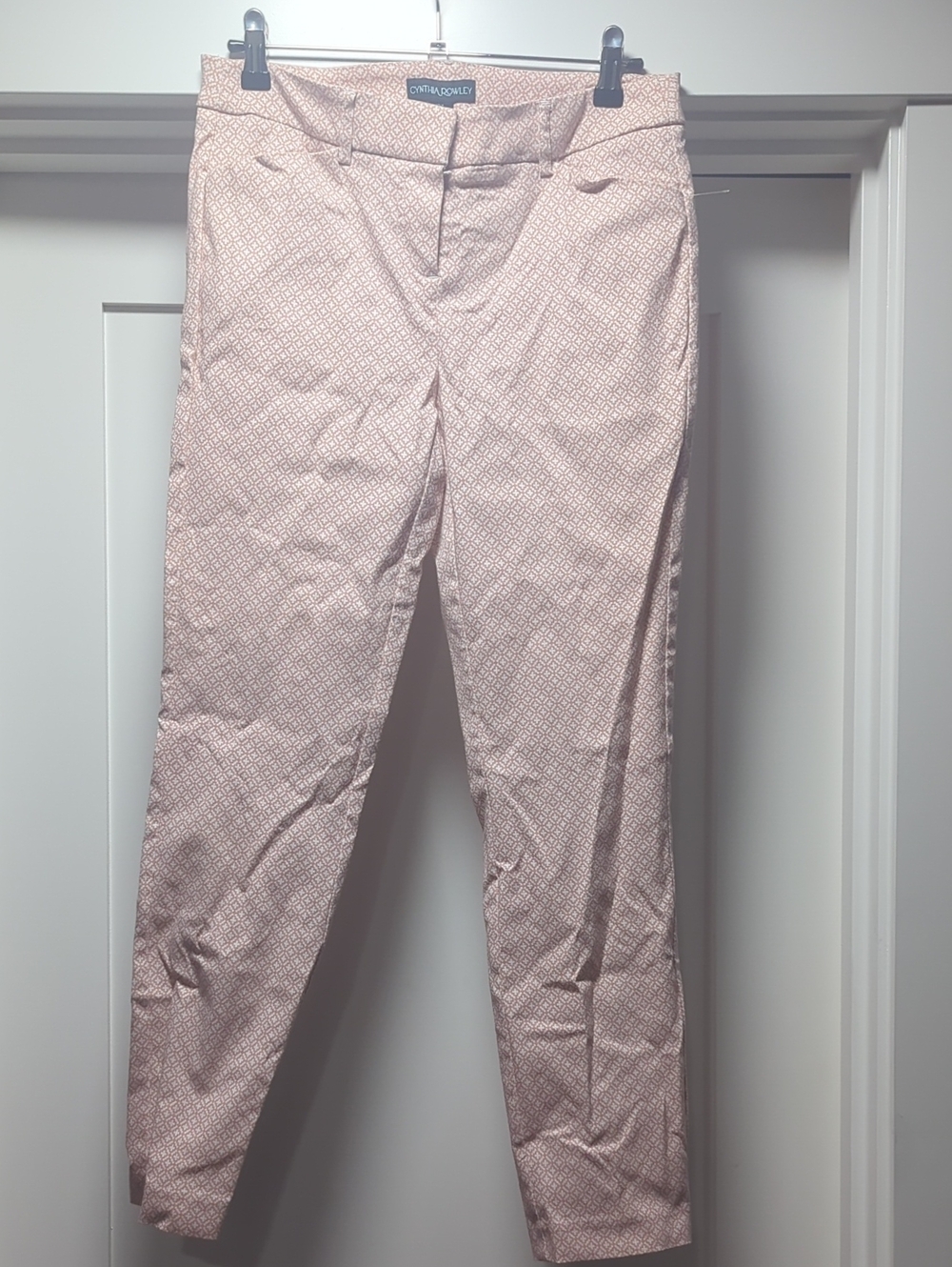Cynthia Rowley Pink Women's Geometric Slim Chinos